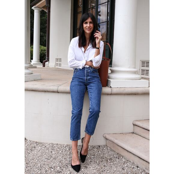 Everlane 90s Cheeky Jean Deep Atlantic Blue Organic Denim Straight Leg 23 Ankle - Picture 2 of 14